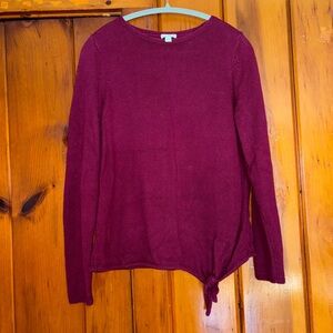 Elegant wool blend Maroon Crew Neck Sweater